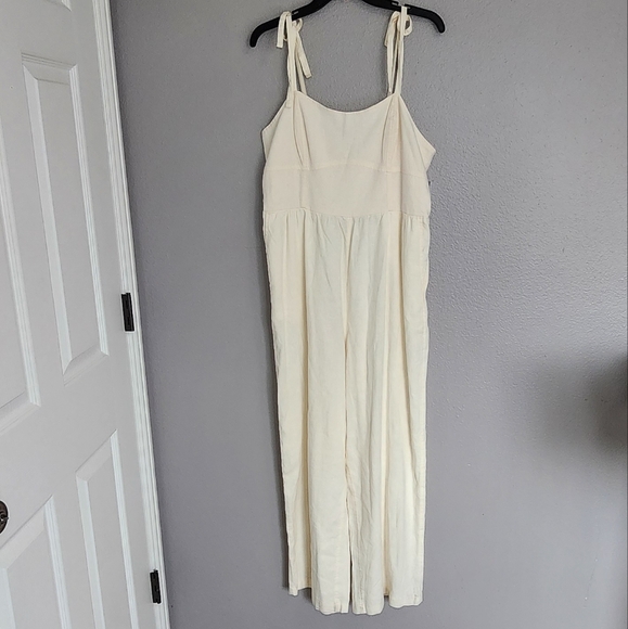 Old Navy Linen-Blend Tie-Shoulder Corset Cami Jumpsuit/  L - Picture 4 of 17
